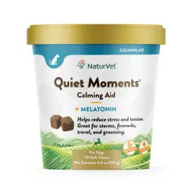 15% OFF: NaturVet Quiet Moments Calming Aid Plus Melatonin Soft Chews Supplement For Dogs 70ct