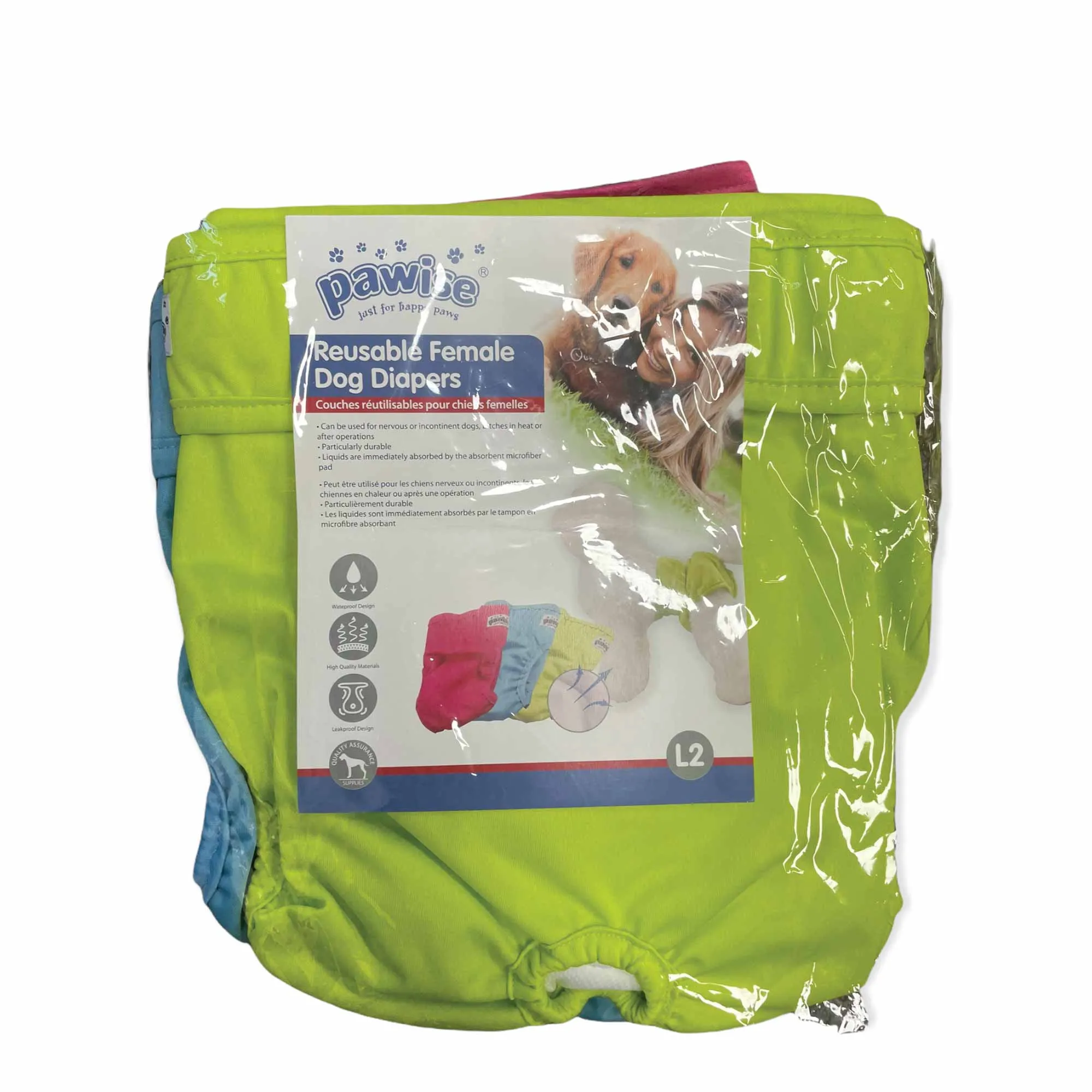 3 Pack Reusable Eco Washable  Female Dog Diapers