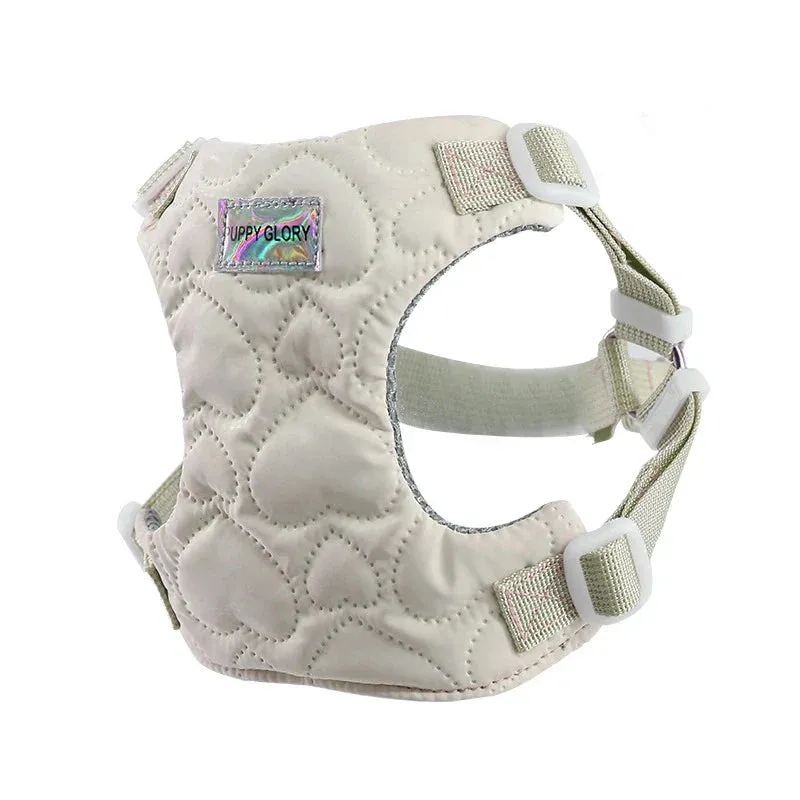 Adjustable Waterproof Dog Harness with Cute Heart Design