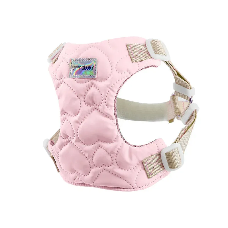 Adjustable Waterproof Dog Harness with Cute Heart Design