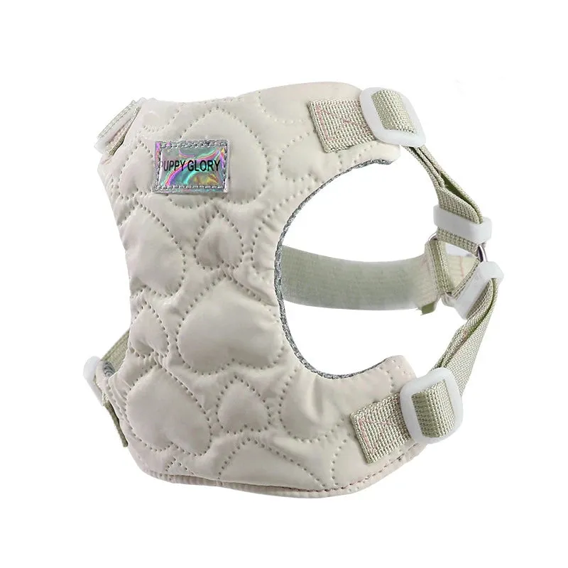 Adjustable Waterproof Dog Harness with Cute Heart Design