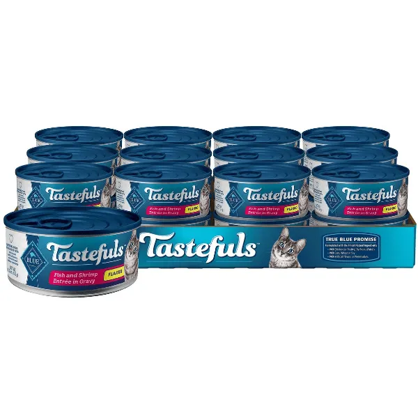 BLUE Tastefuls Flaked Fish and Shrimp Entree Canned Cat Food, 5.5oz