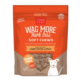 Cloud Star Wag More Bark Less Grain-Free Soft & Chewy with Peanut Butter & Apples Dog Treats 5 oz