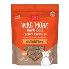 Cloud Star Wag More Bark Less Soft & Chewy with Creamy Peanut Butter Dog Treats 6 oz