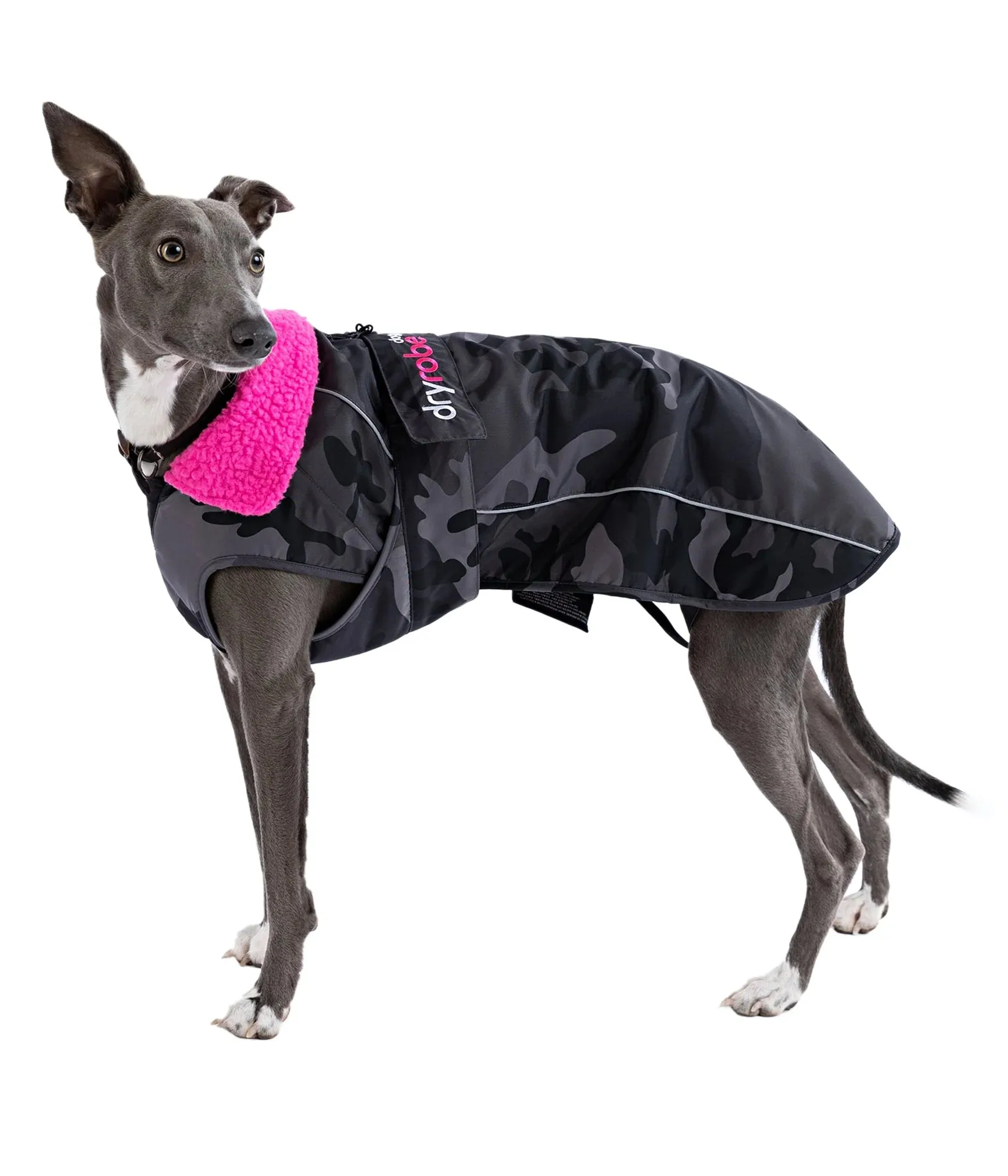 Dryrobe Dog Coat - Black Camo and Pink