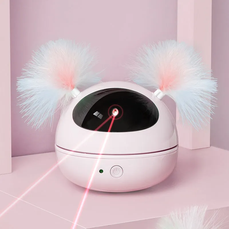 Electric Cat Toy with Infrared Laser & Feather Stick – Interactive Fun for Your Furry Baby
