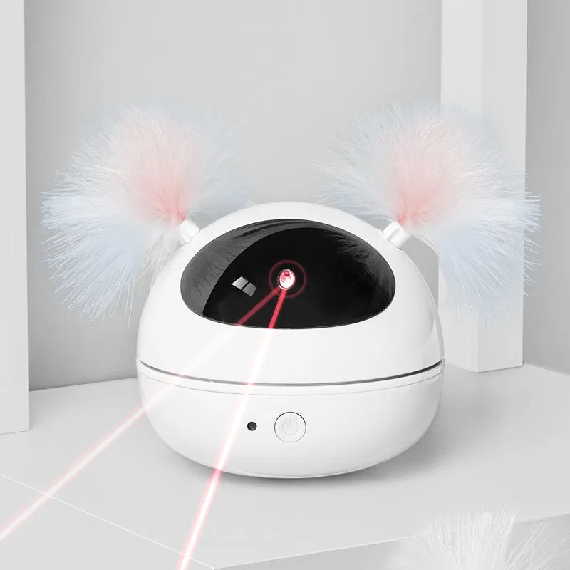 Electric Cat Toy with Infrared Laser & Feather Stick – Interactive Fun for Your Furry Baby