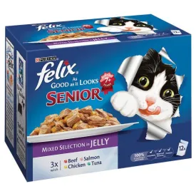 Felix As Good as it Looks Pouches Senior  7 (fish), 12 Pack