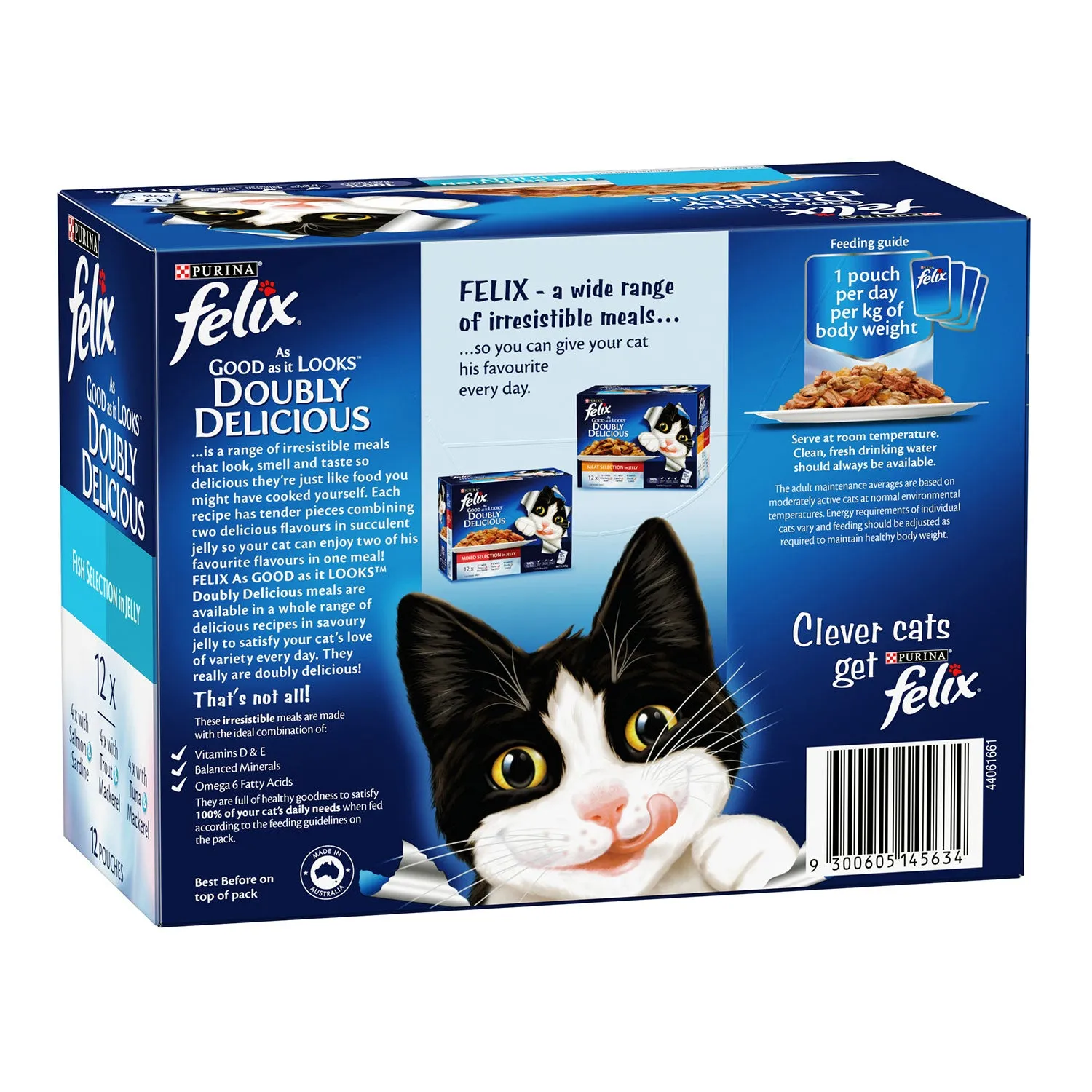 Felix Fish Selection in Jelly Adult Wet Cat Food Pouches 12x85g