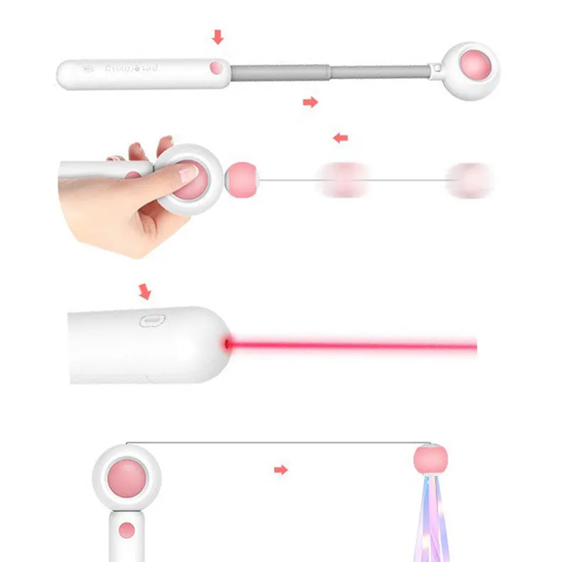Fishing Rod Pet Laser Cat Cudgel Cat Feather Replacement Can Add Cat Mint Pet Supplies Kitten Toys