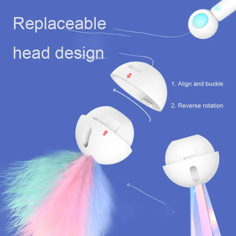 Fishing Rod Pet Laser Cat Cudgel Cat Feather Replacement Can Add Cat Mint Pet Supplies Kitten Toys