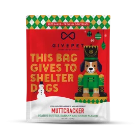 GivePet Muttcracker Peanut Butter & Banana & Carob Flavor Dog Treats, 6-oz