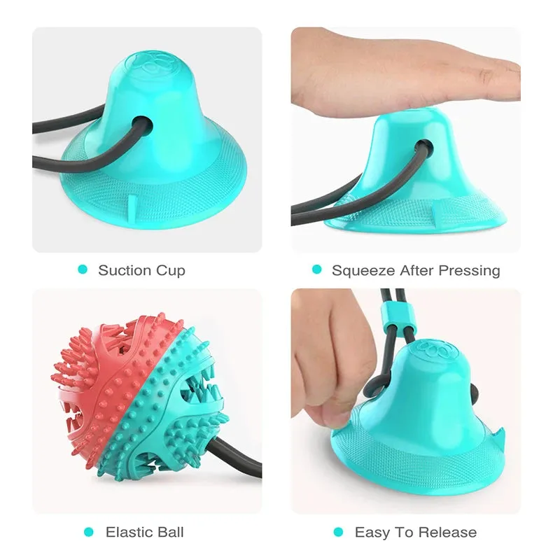 Large Dog Ball Toys with Suction Cup Ropes | Interactive Leaking Slow Feeder Chew Toy | Tooth Cleaning for Golden Retrievers | Big Pet Supplies | Alo Trendy