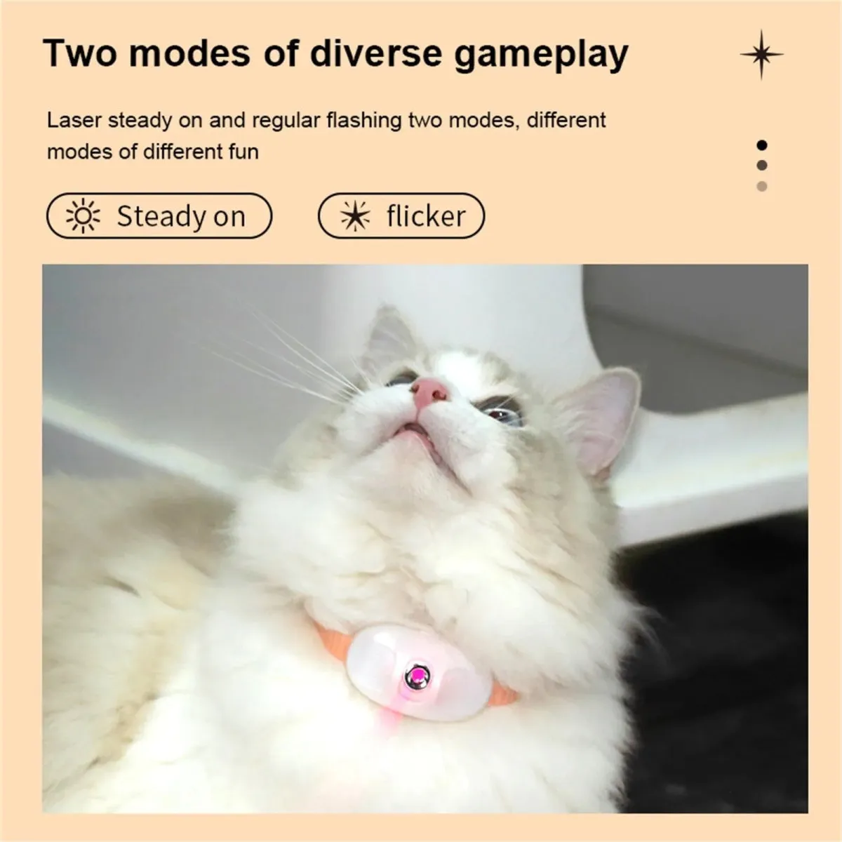 Laser Cat Toy Collar with LED Light – Rechargeable, Wearable, and Interactive Fun for Indoor Cats