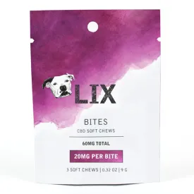 Lix CBD Trial Bites Dog Soft Chews 60mg 3Ct