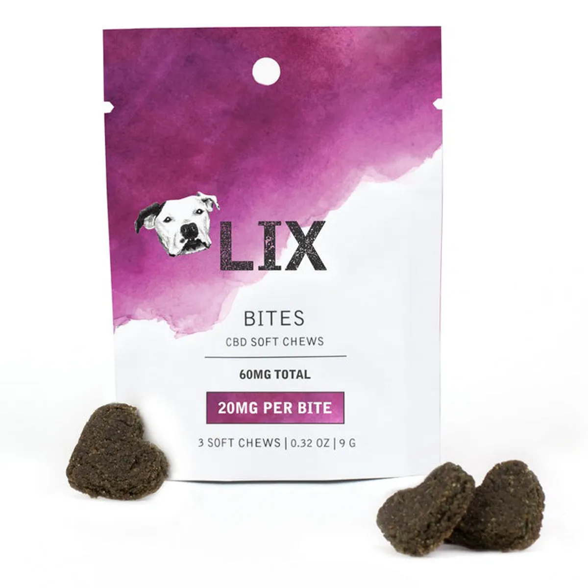 Lix CBD Trial Bites Dog Soft Chews 60mg 3Ct