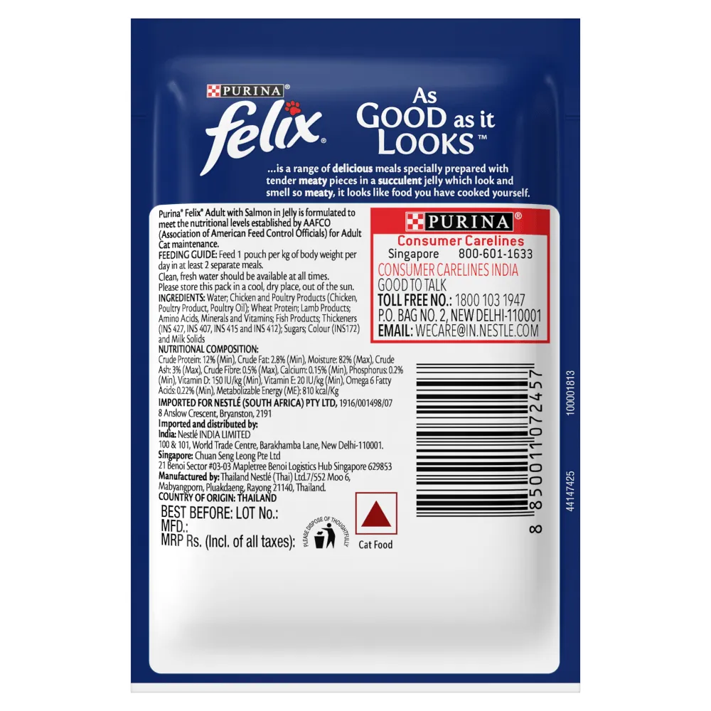 Me O Delite Tuna with Crab Sticks in Jelly and Purina Felix Salmon with Jelly Adult Cat Wet Food Combo (12 12)