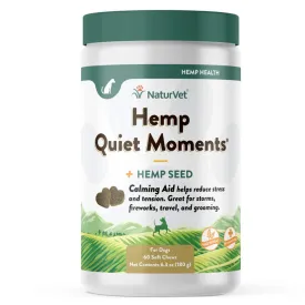 NaturVet Hemp Quiet Moments Plus Hemp Seed Soft Chews for Dogs