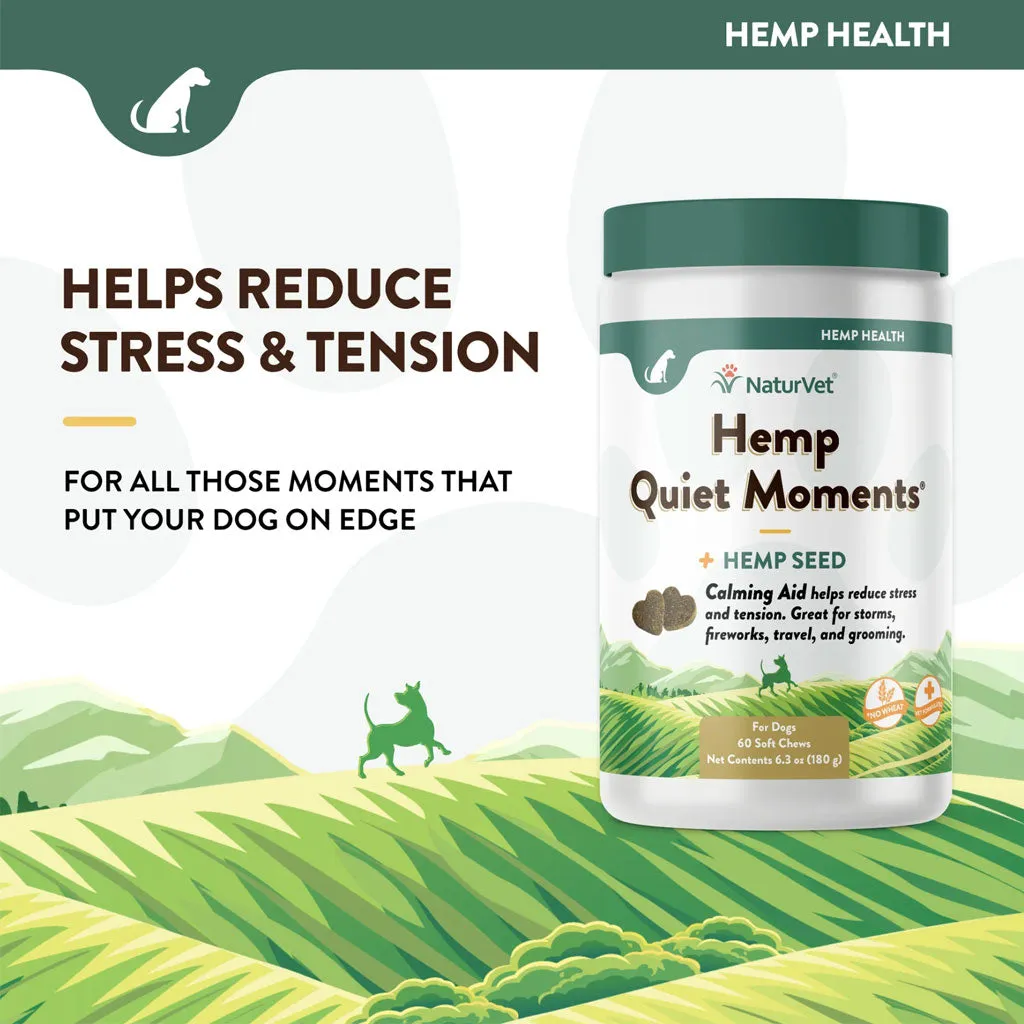 NaturVet Hemp Quiet Moments Plus Hemp Seed Soft Chews for Dogs