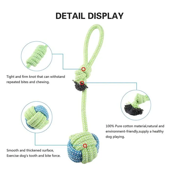 Pet Dogs Cotton Rope Chew Toys for Puppies Teething Clean