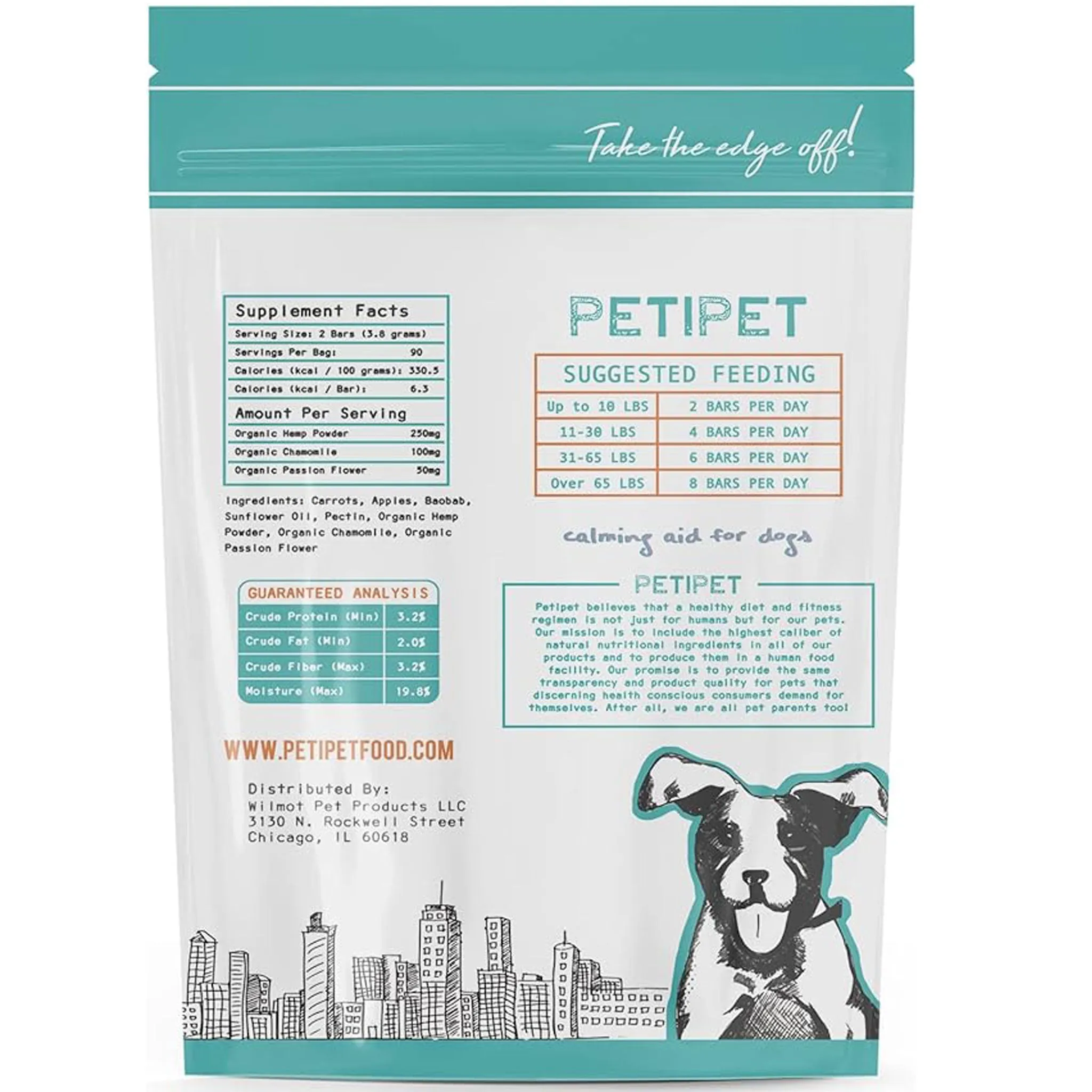PETIPET Calming Bars with Hemp for Dogs - 8 oz
