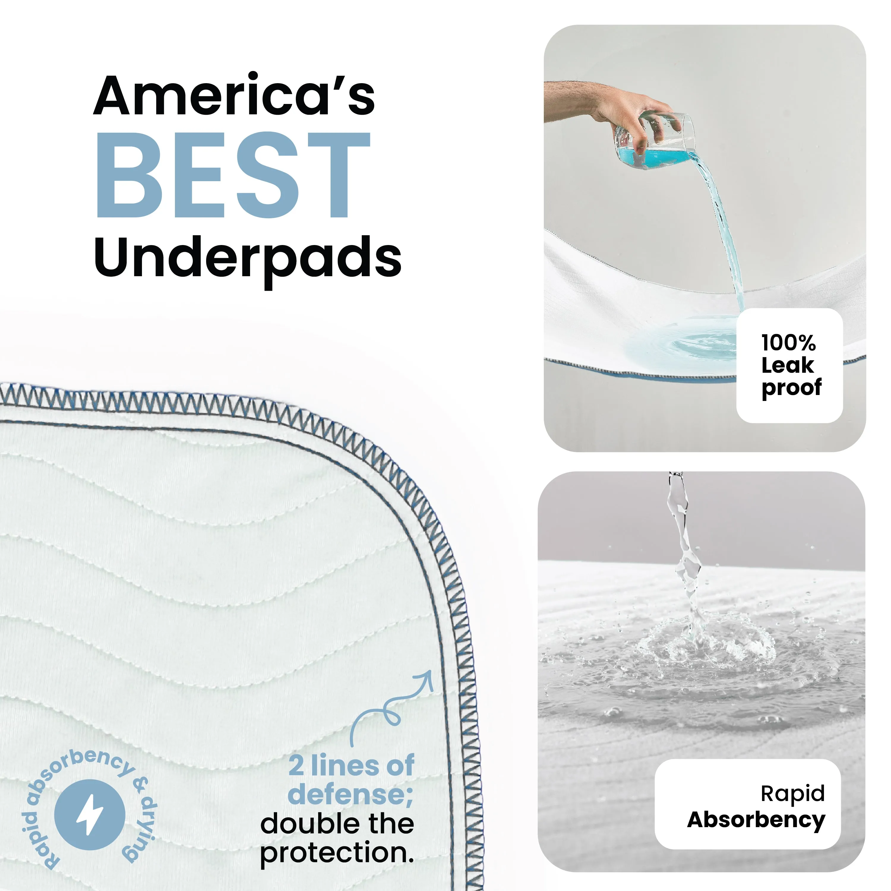 Small - 18"x24" Washable Underpads