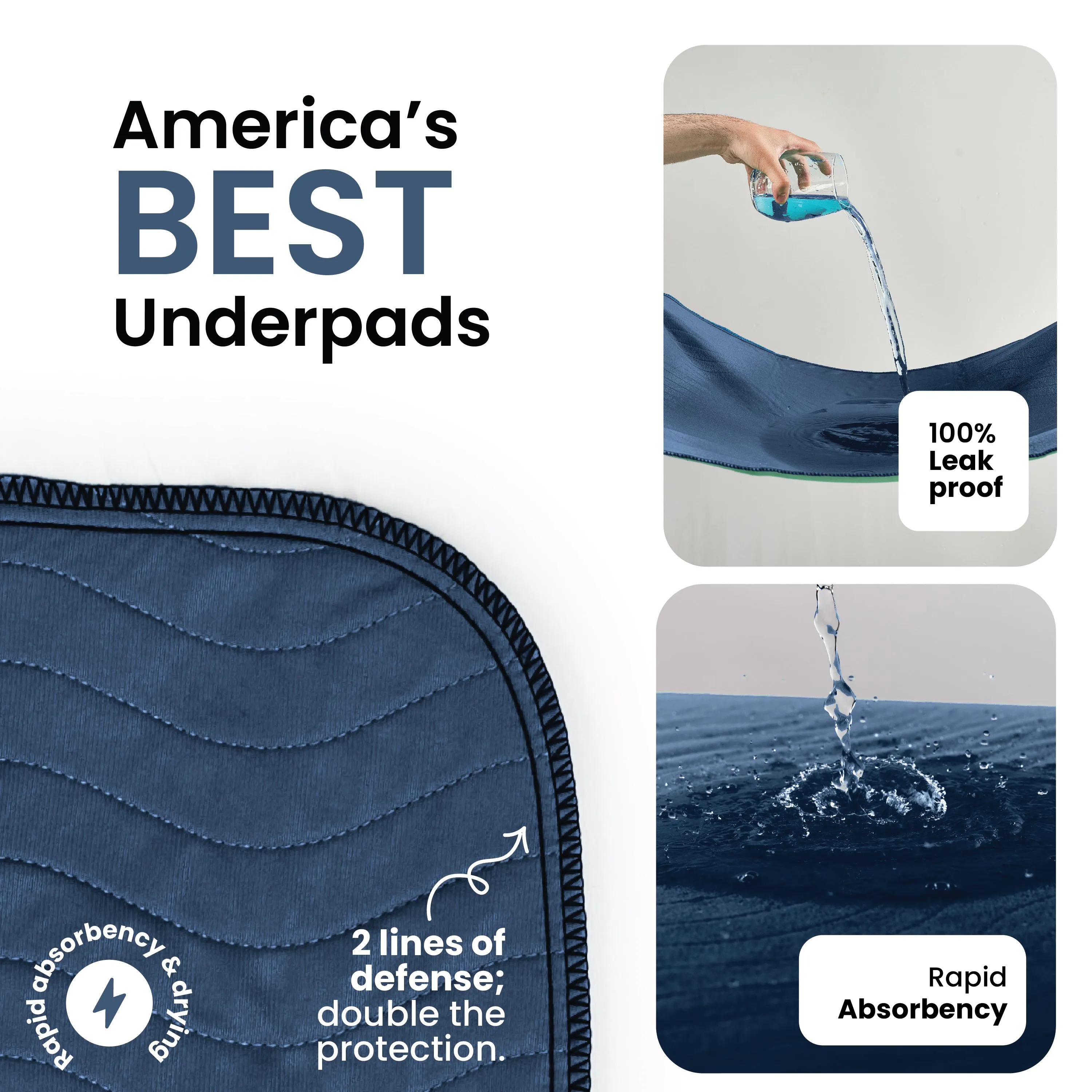 Small - 18"x24" Washable Underpads