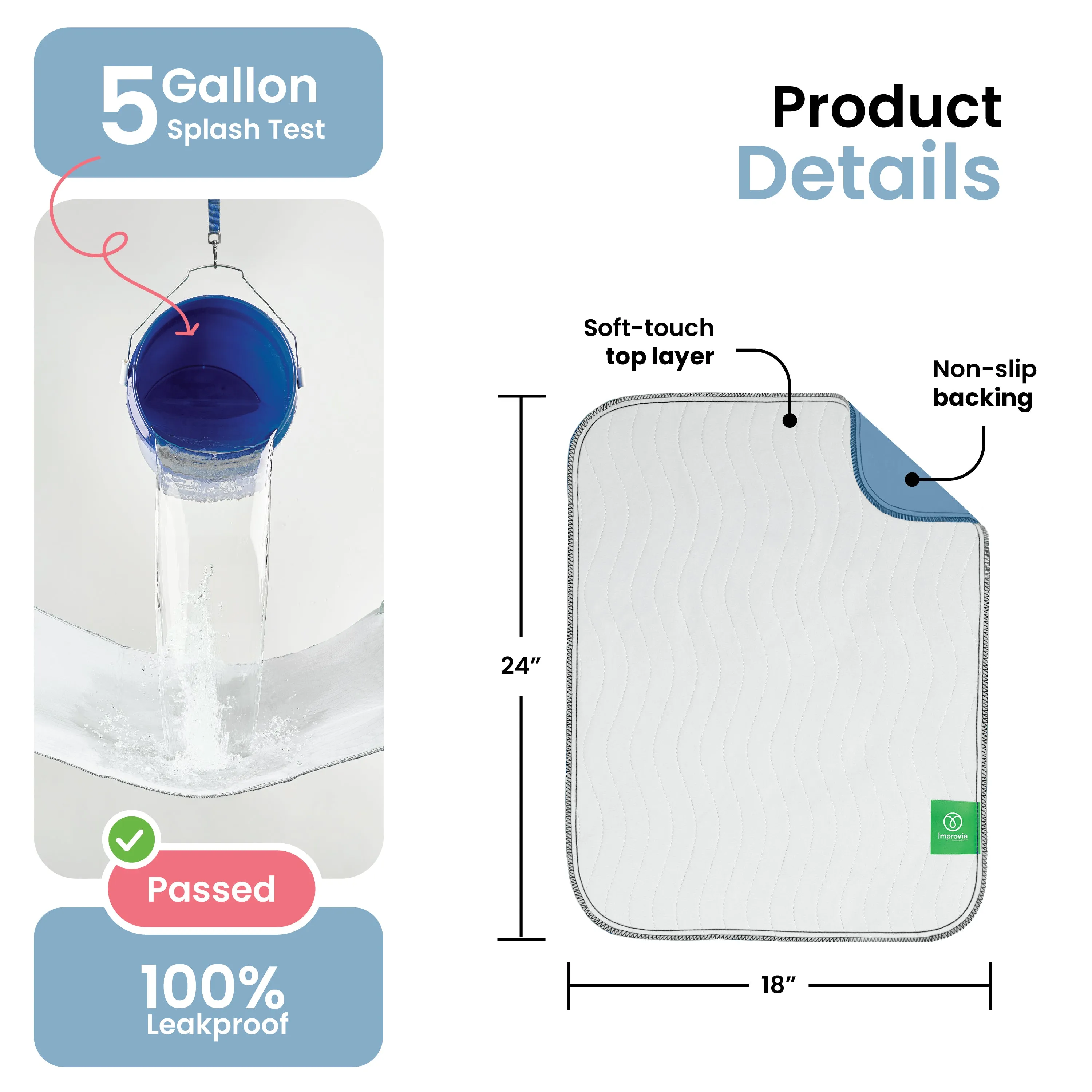 Small - 18"x24" Washable Underpads