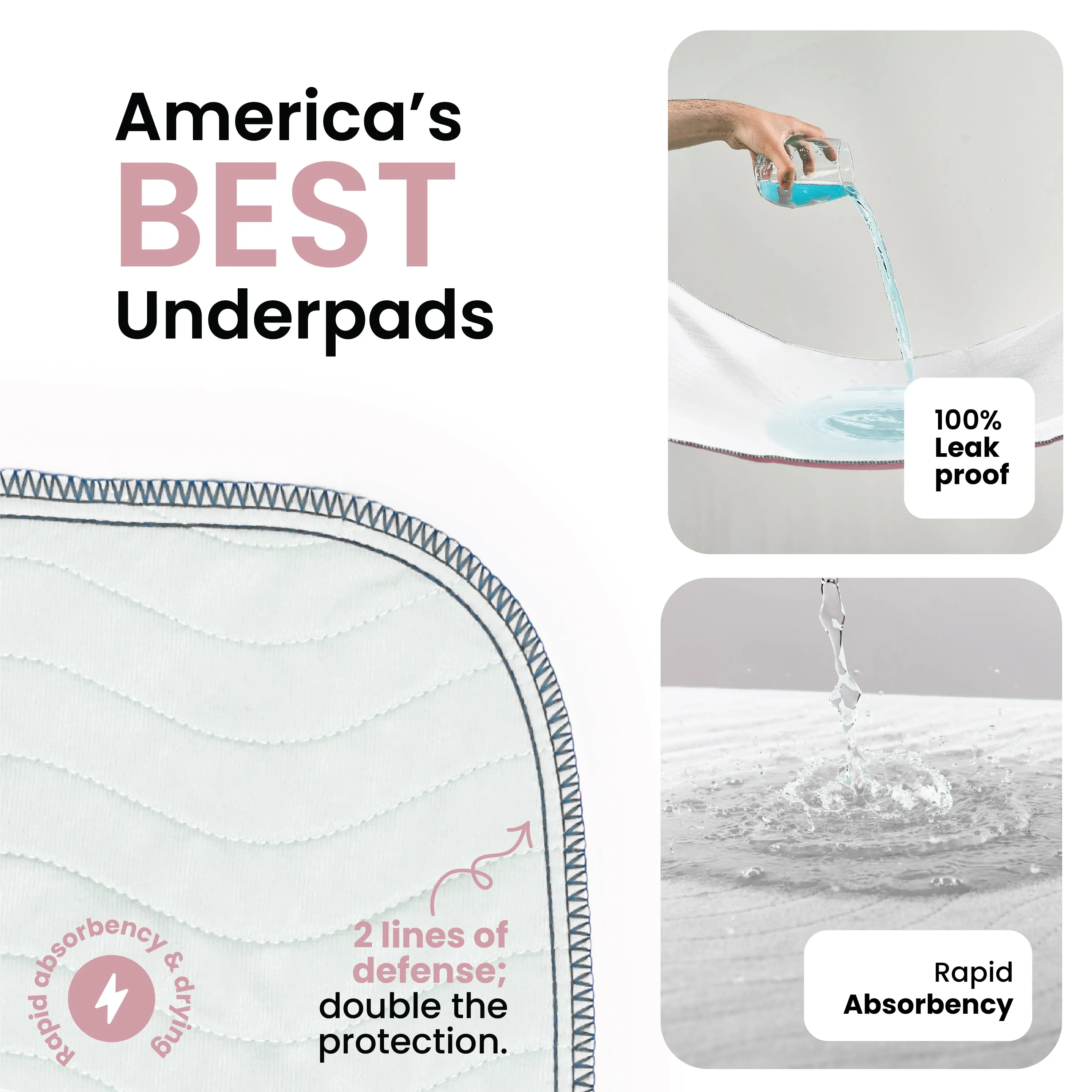 Small - 18"x24" Washable Underpads