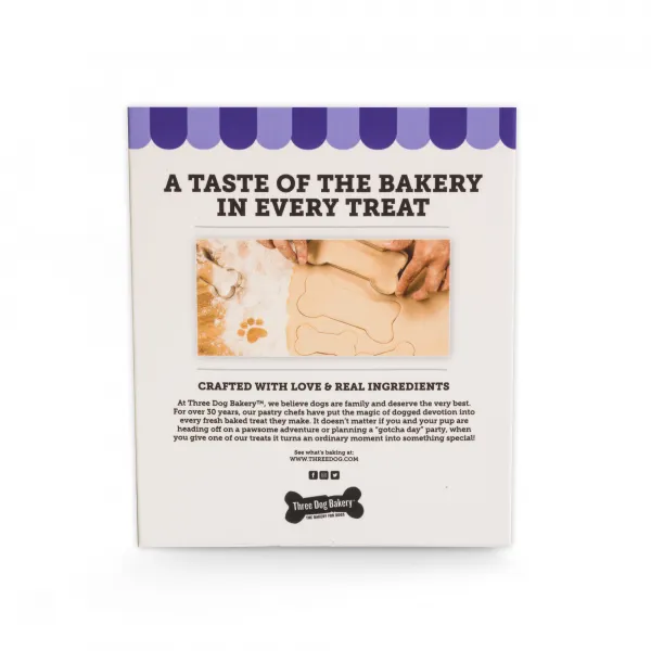 Three Dog Bakery Soft Baked PB&J Bites With Strawberry Flavor 13-oz, Dog Treat