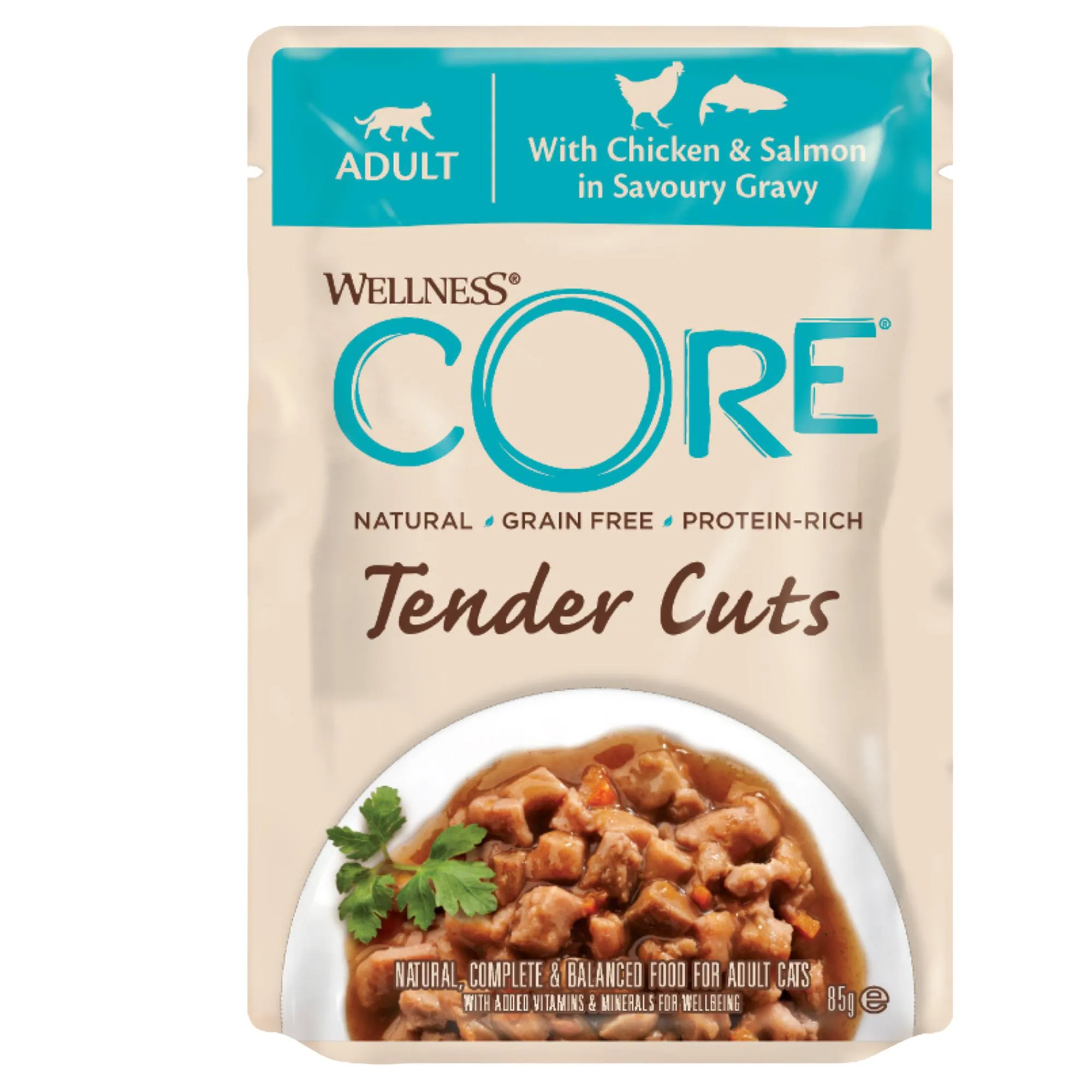 Wellness CORE Tender Cuts with Chicken and Salmon in Gravy Wet Cat Food 85g^^^