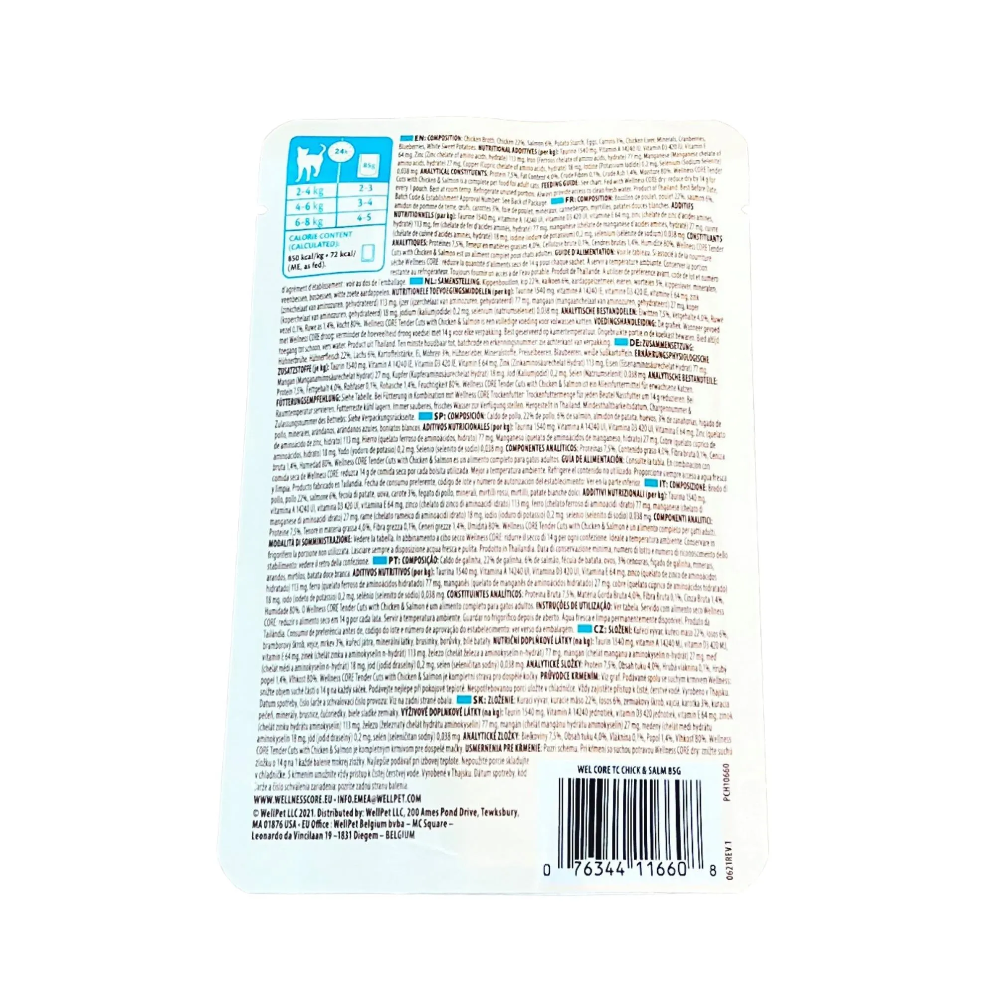 Wellness CORE Tender Cuts with Chicken and Salmon in Gravy Wet Cat Food 85g^^^